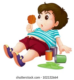 Illustration Of A Full Fat Kid