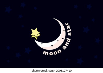 illustration of full moon close up and around the stars