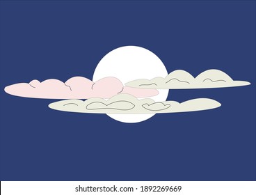 
illustration of the full moon on a clear night, perfect for backgrounds etc.