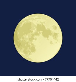 Illustration of a full moon on a dark blue sky