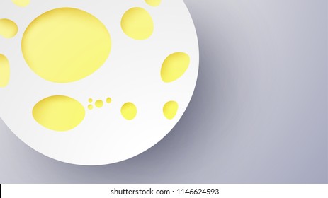 Illustration of Full moon in paper art style. Full moon on Halloween. paper cut and craft style. vector, illustration.