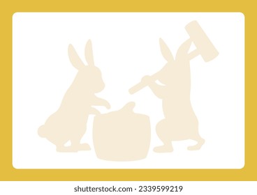 ilustración de luna llena y conejo
