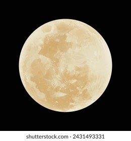 Illustration of full moon, Vector illustration