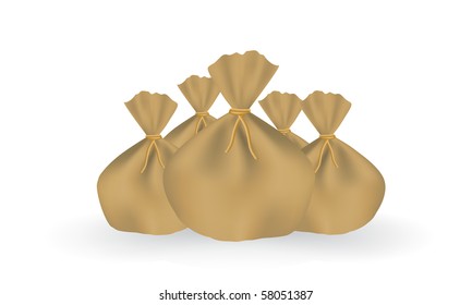 Illustration of the full sacks isolated over white