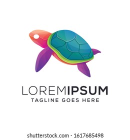 illustration of a full-color turtle logo, this design can be used for print and digital media