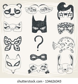 Illustration of fun face masks