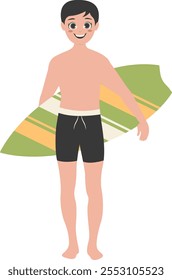 Illustration of Fun Human Activities on the Beach. Flat Vector Character Design