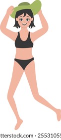 Illustration der Spaß menschlichen Aktivitäten am Strand. Flaches Vektorgrafik-Zeichendesign