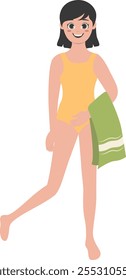 Illustration of Fun Human Activities on the Beach. Flat Vector Character Design