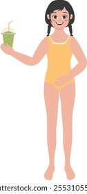 Illustration of Fun Human Activities on the Beach. Flat Vector Character Design