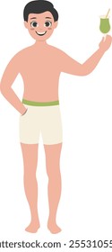 Illustration of Fun Human Activities on the Beach. Flat Vector Character Design