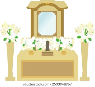 Ilustração de uma imagem de funeral.