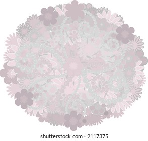 Illustration of funky retro flower frame. File contains no gradients.