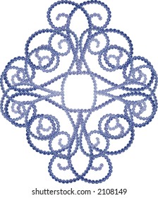 Illustration of funky swirling pearls in a twisting design element. File contains no gradients. The illustration is layered and easy to edit.
