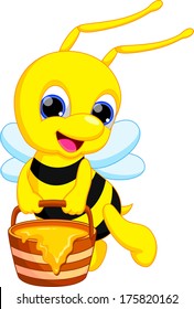 Illustration of funny bee cartoon
