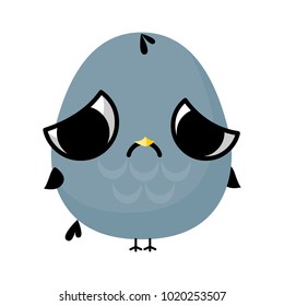 illustration of funny bird media icon smiley