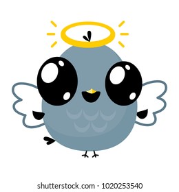 illustration of funny bird media icon smiley