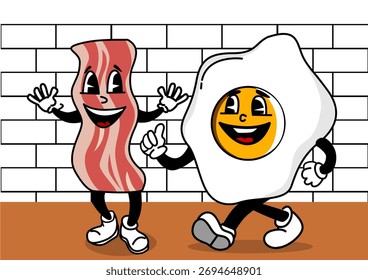 Ilustración de un desayuno divertido
