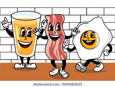 Illustration of a funny breakfast