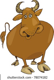 Illustration of funny bull