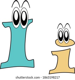 illustration of funny cartoon alphabet font type character for educational.