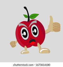 Illustration Funny Cartoon Apple Character.eps 10.