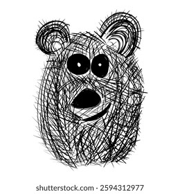 Illustration of funny cartoon bear