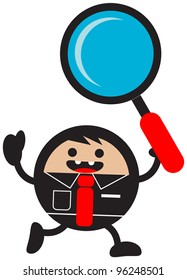 illustration of funny cartoon businessman character motivation