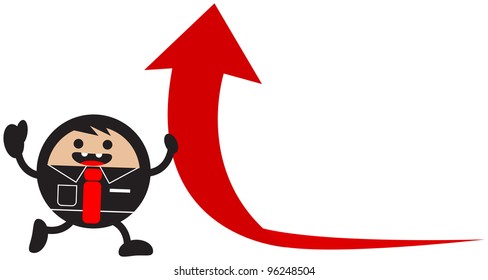 illustration of funny cartoon businessman character motivation