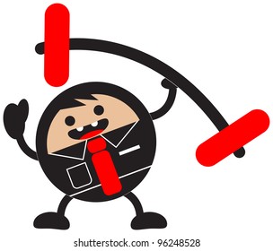 illustration of funny cartoon businessman character motivation