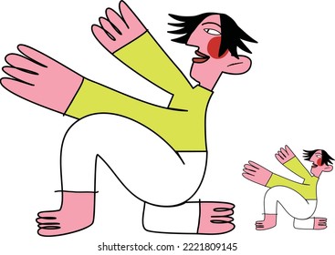 Illustration of funny cartoon characters, more fun and alternative style