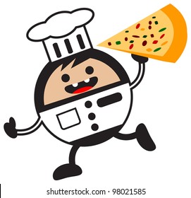 illustration of funny cartoon chef