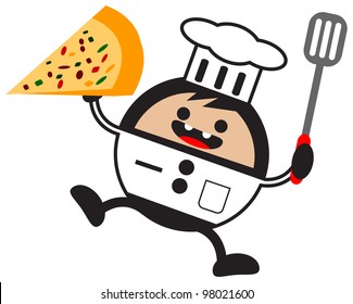 illustration of funny cartoon chef