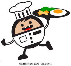illustration of funny cartoon chef