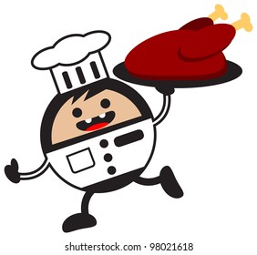 illustration of funny cartoon chef