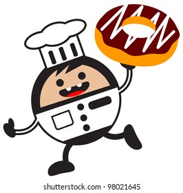 illustration of funny cartoon chef