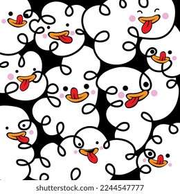 An illustration of funny cartoon clouds pattern for children