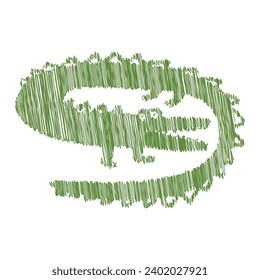 Illustration of  funny cartoon crocodile 