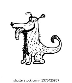 Illustration of funny cartoon dog