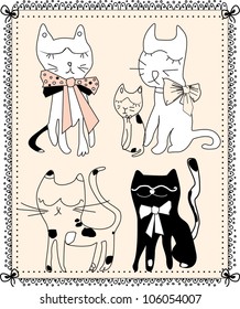 illustration of funny cats