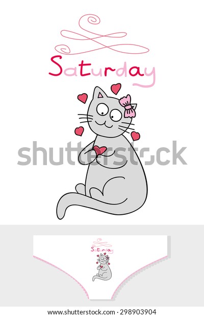 Illustration Funny Cats Days Week Stock Vector Royalty Free 298903904