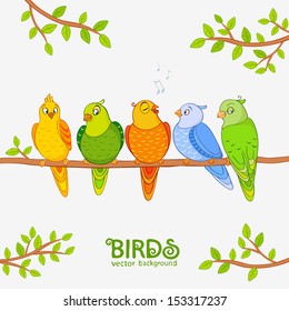 illustration of funny characters cute parrot