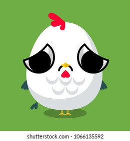 illustration of funny chicken media icon smiley