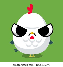 illustration of funny chicken media icon smiley