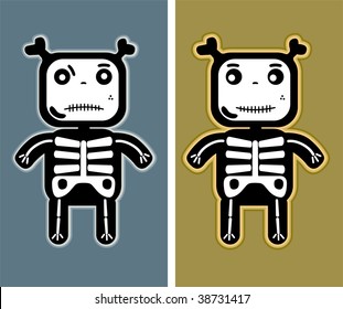 ilustración - huesos niños graciosos