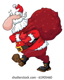 Illustration of funny christmas Santa