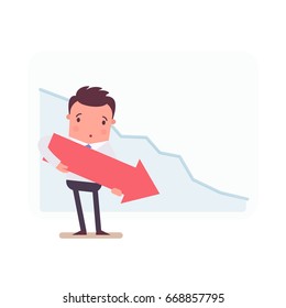 Illustration with funny clerk. Vector illustration on business and office employees. Business people