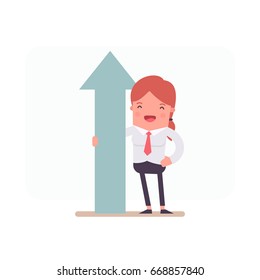 Illustration with funny clerk. Vector illustration on business and office employees. Business people