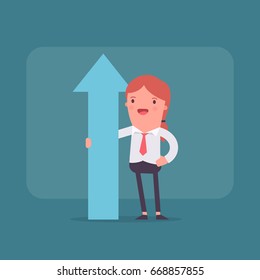 Illustration with funny clerk. Vector illustration on business and office employees. Business people