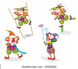 illustration of a funny clowns series